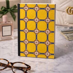 GUCCI GG Yellow and Blue Patterned Notebook RARE Find! LIMITED EDITION